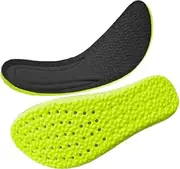 [Generic] Shock Absorption Flexible Replacement Insoles - Breathable Elastic Inserts - All Day Support Insoles - Relieve Foot Pain - Comfortable Athletic Insoles for Men Women Boot Insoles (Black, 41/42)