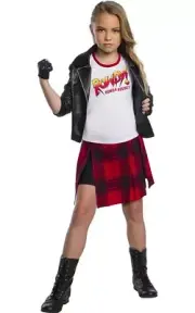 LICENSED DELUXE ROWDY RONDA ROUSEY WWE CHIDL GIRLS FANCY DRESS HALLOWEEN COSTUME