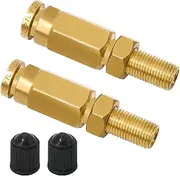Boeray 2 Packs 1/4" Air Value Inflation Schrader Valve, Schrader Valve Adapter with Push to Connect Button for 1/4" OD Air Hose Fittings for Semi Trucks Trailers