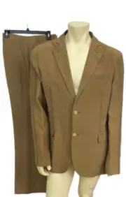 Roberto Cavalli Class Men's Suit Brown Hand Stitch Linen Size 52 (US 18) $2270