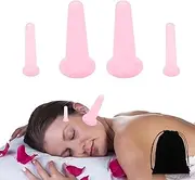Silicone Cupping, Set of 4 Suction Cup Massage, Suction Cup Massage Tools, Silicone Cupping Cups, Silicone Massage Cupping Cups, Face Cupping Set for Face and Eyes Cupping Massage