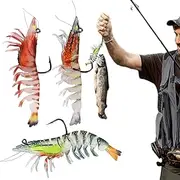 Robotic Swimming Lure | Pack of 3 Shrimp Crayfish Swimbait | Animated TPE Bass Lures, Innovative Fishing Jig, Bass Crankbaits for Crappie Trout Walleye