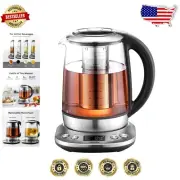 Stainless Steel Borosilicate Glass Electric Tea Kettle with Temperature Control