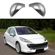 ABS Chrome Car Side Door Rear View Mirror Cover For 2006-2014 Peugeot 207 308 (Two Doors Only)