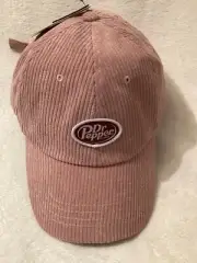 Corduroy Dr. Pepper Baseball Hat ~ NWT ~ Pink ~ Adjustable Buckle Strap