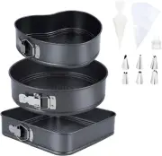 110 Pieces（9/10/11In） Heart-Shaped Springform Pans Set Circular Square Cheesecak