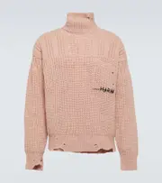 [Marni] Marni Distressed virgin wool turtleneck sweater AU 99 pink