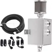 2L 10AN Oil Catch Can Reservoir Tank Breather Filter Baffled With Fuel Line Kit (for: Honda)