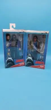 Neca Jaws Quint Shark Battle 8" Retro Clothed Action Figure NIB Quint & Hooper