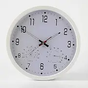 Outdoor Garden Wall Clock, 14 Inch Large Waterproof Garden Clock with Hygrometer Thermometer Waterproof Outdoor Clock Decorative Fence Ornament Outside Clock Mute Wall Clock for in