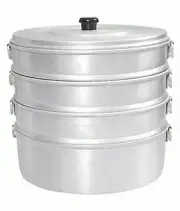 New Aluminum Momo Maker & Steamer Pot 8" Dia 4 Tier With 2.3 L Water Capacity