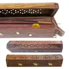 Decoration Insense Burner Hollow Carving Censer Wood Incense Holder Incense Box
