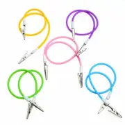 20 Pcs Dental Silicone Bib Clips Cord Flexible Tubes Napkin Holder 5 Colors