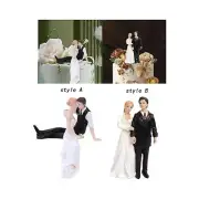 Rustic Cake Topper Keepsake Lightweight Bride and Groom Figurines for Ceremony