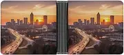 Leather Wallet Slim Durable Credit Card Holder Personalized Atlanta City Sunset Landscape Printing Wallet For Men & Women Perfect For Work Travel, style, One size, Foldable Pu Wallet, Style