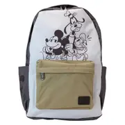 Mickey & Friends - Canvas & Nylon Full-Size Backpack - 11.5x17.5x5 Inch