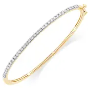 Bevilles Bangle with 1.00ct of Laboratory Grown Diamonds in 9kt Yellow Gold