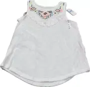 Justice for Girls White Boho Fringe Tank Top~Size 8~NWT~Back to School!