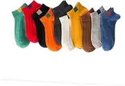 [SAFIGLE] 10 Pairs Ladies Ankle Socks Xmas Socks Candy Color Short Socks Women Ankle Socks