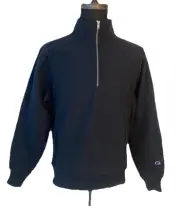 Champion Reverse Weave 1/4 Zip Sweatshirt Mens Small Black Heavyweight NEW