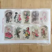 50 PCS VINTAGE LOOK CHRISTMAS GIFT TAGS WITH BROWN STRING CORD TIES