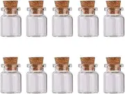 Glass Bottle 2ml Mini Jars with Cork Stopper Glass Sample Bottles for DIY Wedding Decoration Party 10PCS, Mini Glass Bottles