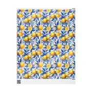 Blue Background With Lemons Option 7 Wrapping Papers