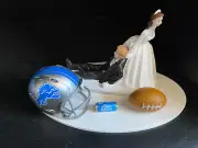 Detroit Lions Cake Topper Bride Groom Wedding day Funny Football Theme