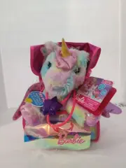 Barbie Unicorn Plush Stuffed Animal Toy Mattel 2021 Pastel Sound Works 10”