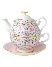 [Royal Albert] Rose Confetti Teapot For One White