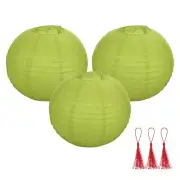 3 Pcs Fruit Green Round Paper Lanterns 16 Inch Paper Lantern Party Decorations