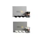 Travel Tea Set 3 Teacups with Infuser Glass Teapot for Party Camping Outdoor