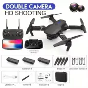 E88 FPV Foldable Drone with HD Camera 3 Batteries(Black/White)