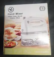 Nice New Lord Eagle 5 Speed Hand Mixer White w/Beaters, Dough Hooks & Whisk