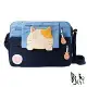 ABS貝斯貓 可愛貓咪拼布 肩背包 斜背包 (藍) 88-192