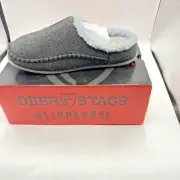 NWT Deer Stags Slipperooz Nordic Sz 7 Mens 9 Womens Black Twed Mule Slippers