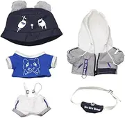 niannyyhouse 10cm 20cm Doll Clothes Hat T-Shirt Bib Pants Hoodie Backpacks Bear Suits Plush Doll Dress Up (20cm)