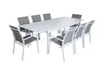 Aluminium Outdoor Extendable Dining Table Setting, 6-8 Seats - White