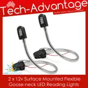 2 x 12V 40cm Wall Surface Mounted FLEXIBLE 8-LED Bed Caravan Boat Reading Light
