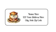30 Adorable Groundhog PERSONALIZED RETURN ADDRESS LABELS 1 in X 2 5/8 GLOSSY