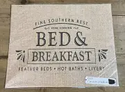 Burlap Picture Sheet BED & BREAKFAST 10.25” x 8.25” Crafting New