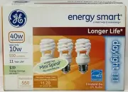 GE Energy Smart Mini 3xSpiral 40w Replacement Daylight Cool Color Tone 11yr Life