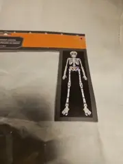 5 FT 60" DOD Silver Paper Cutout Jointed Skeleton Halloween Haunted House