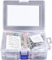 QANYEGN 1500PCS Electronic Component Kit, Basic Electronics Component Assortment Kit, Resistors Transistors Ceramic Electrolytic Capacitors LED Diodes Assortment Kit