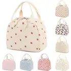 Reusable Corduroy Lunch Bag Large Capacity Insulated Lunch Box for Women & Men