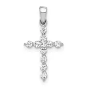 14k White Gold 1/4 Ct. Lab Grown Diamond VS/SI+ G+ Cross Pendant