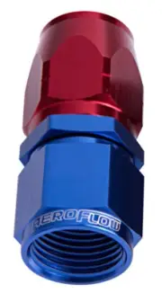 AEROFLOW AF501-04 BLUE ONE PIECE FULL FLOW SWIVEL STRAIGHT HOSE END -4AN