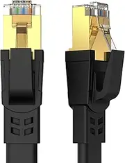 Qiuean Cat8 Ethernet Cable 33FT, High Speed Outdoor&Indoor Cat8 LAN Network Cable 40Gbps, 2000Mhz with Gold Plated RJ45 Connector, Weatherproof S/FTP UV Resistant for Router/Gaming/Modem