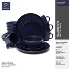 MÜLLERHEIM 903 16-Piece Ceramic Stoneware Dinnerware Set for 4, Matte Dark Blue