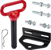 Krimocy Heavy Duty Zero Turn Mower Trailer Hitch and Neodymium Magnetic Trailer Hitch Pin for Lawn Mower Trailer with 4 Bolts -1/2'' R-Clip